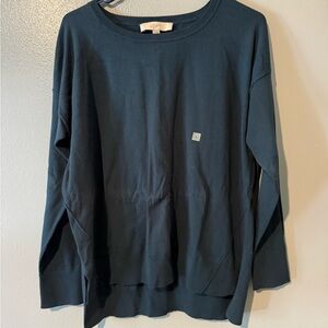 LOFT Dark Teal Crew Neck Pullover
